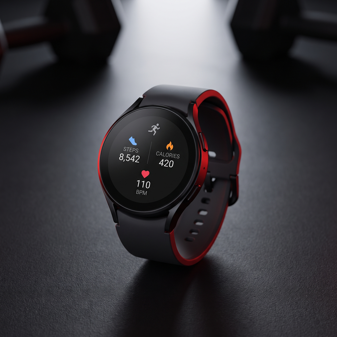 PHYSIOATHLETX Adjustable Smart Watch with Bluetooth Call Heart Rate Sport Fitness Tracker - black silicone band