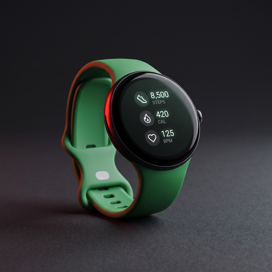 PHYSIOATHLETX Adjustable Smart Watch with Bluetooth Call Heart Rate Sport Fitness Tracker - green silicone band