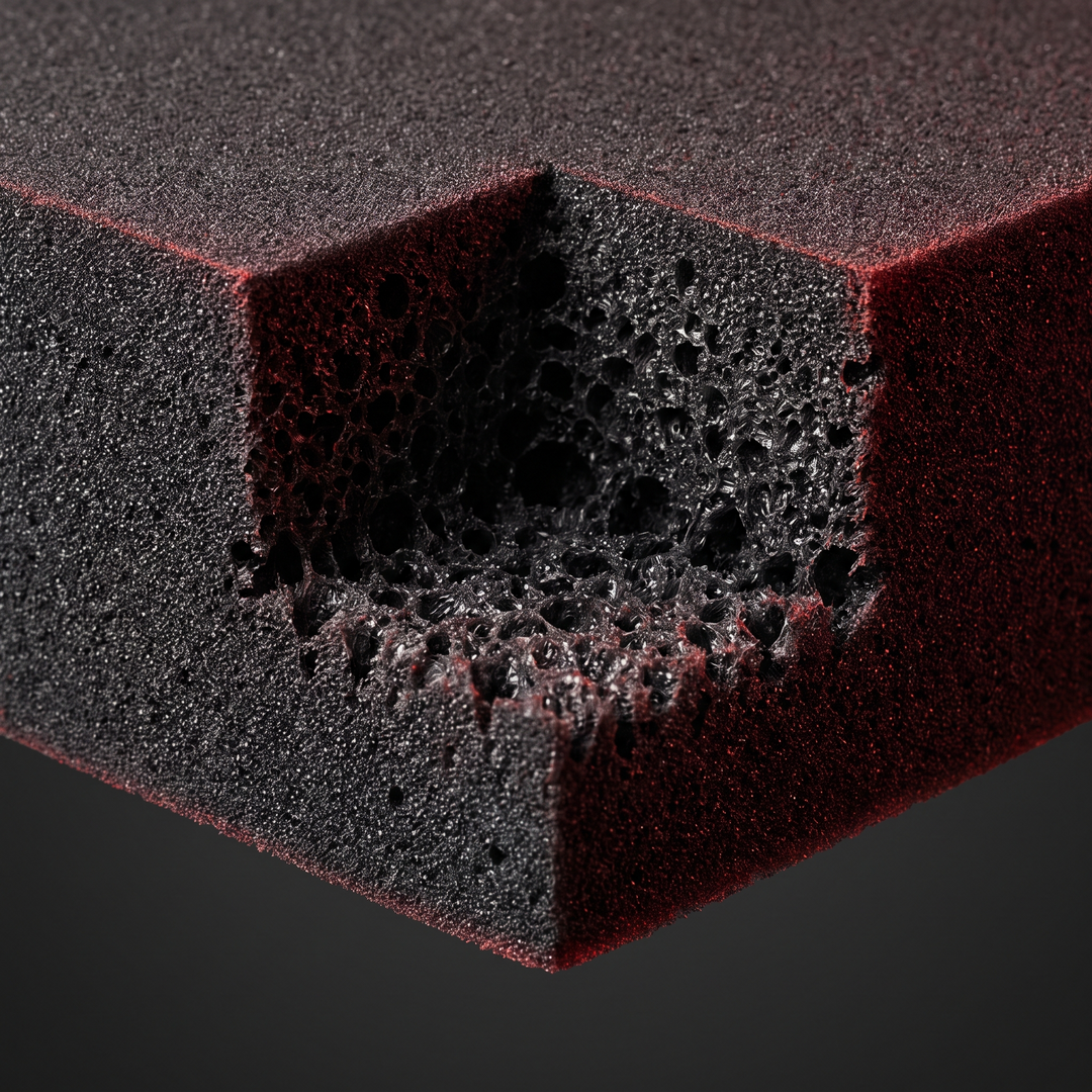 Macro view of slow-rebound memory foam texture used in the contour pillow