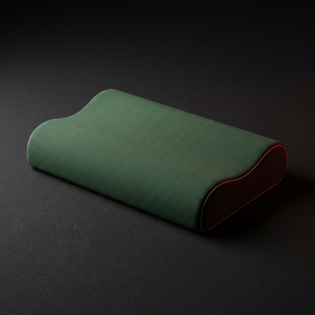 Green contour memory foam pillow, ergonomic neck support design for restful sleep