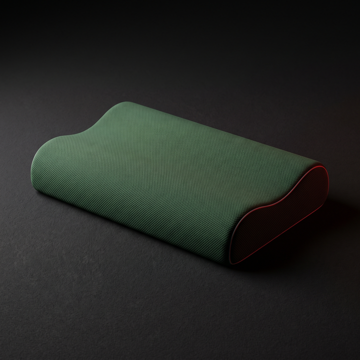 Green contour memory foam pillow, ergonomic neck support design for restful sleep
