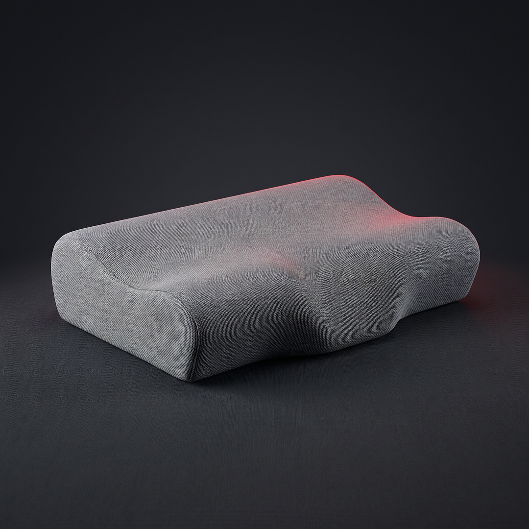 Grey contour memory foam pillow, ergonomic neck support design for restful sleep