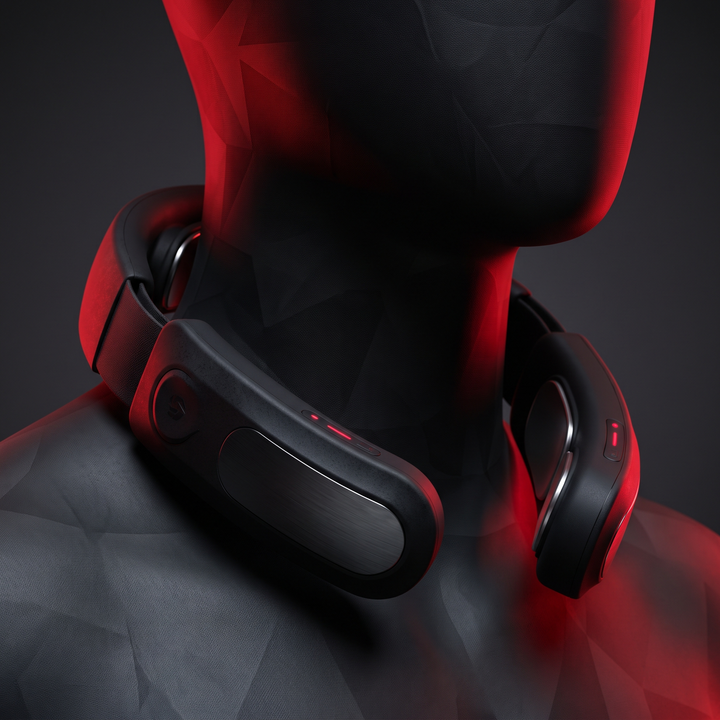 EMS Electric Neck Massager Cervical Muscle Relief Device 6 Modes 9 Speed Settings Portable Rechargeable Neck Pain Relief Massager for Home Office Use Recovery - Wraparound Neck Design
