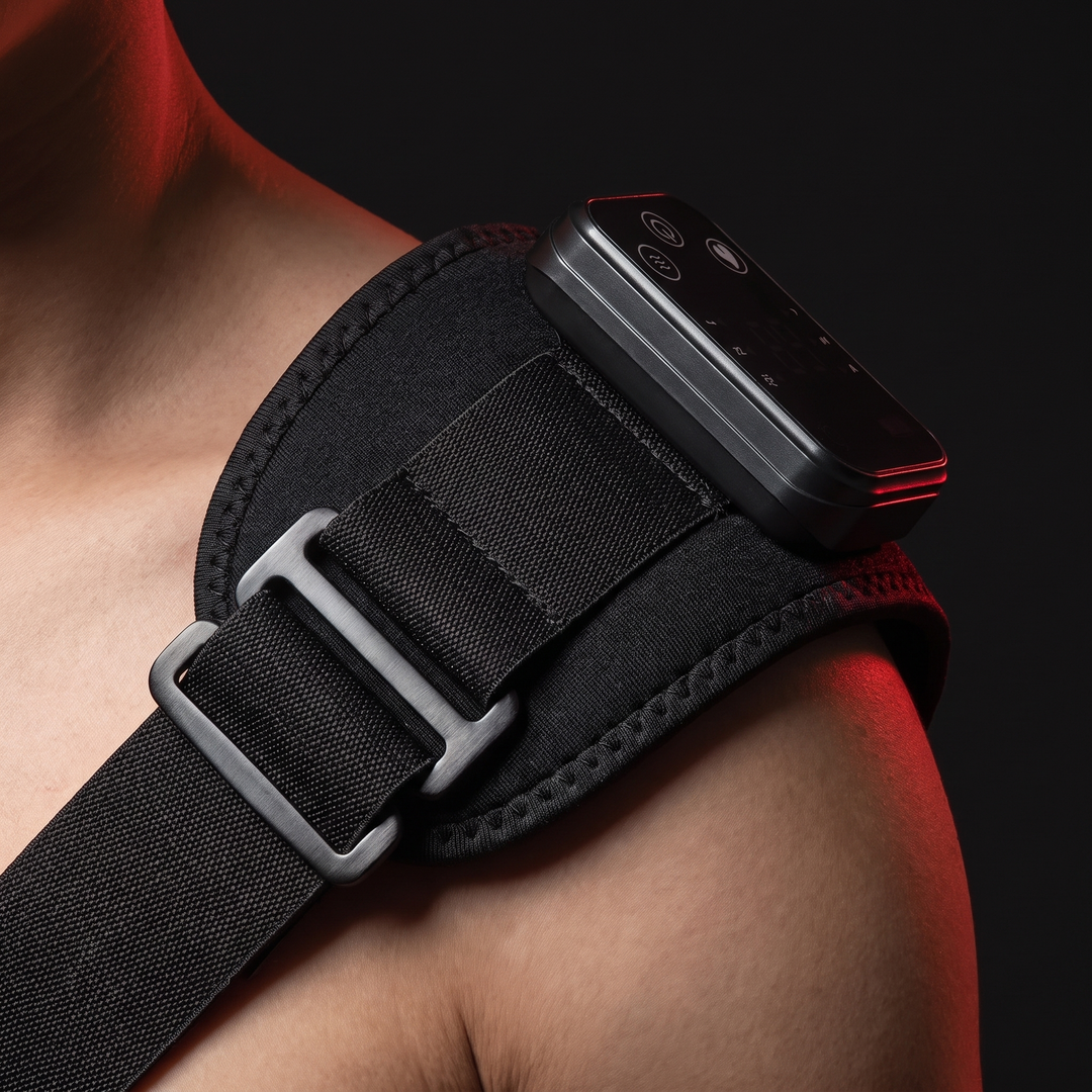 PHYSIOATHLETX 3-in-1 Shoulder Knee Elbow Massager - Shoulder Application Close-Up