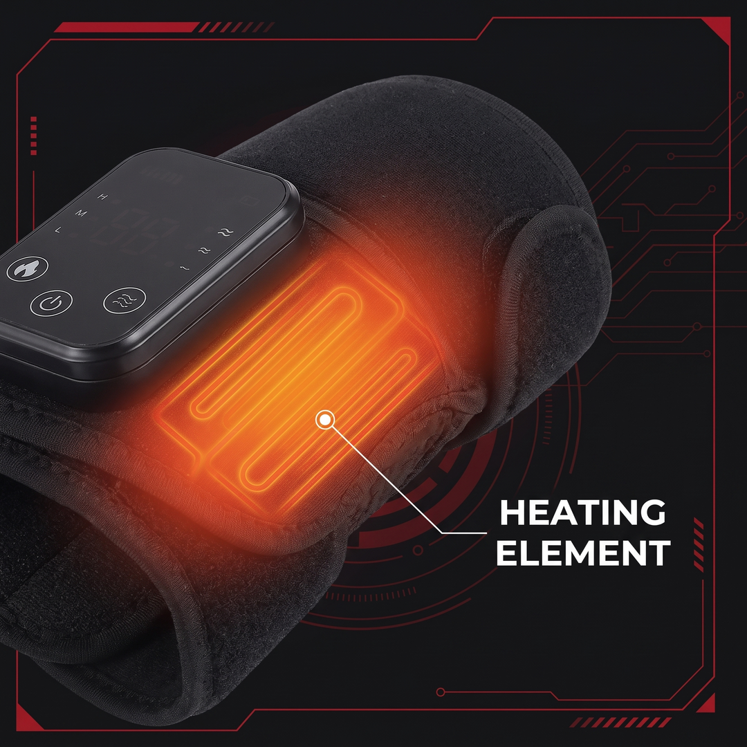 PHYSIOATHLETX 3-in-1 Shoulder Knee Elbow Massager - Heating Element Feature