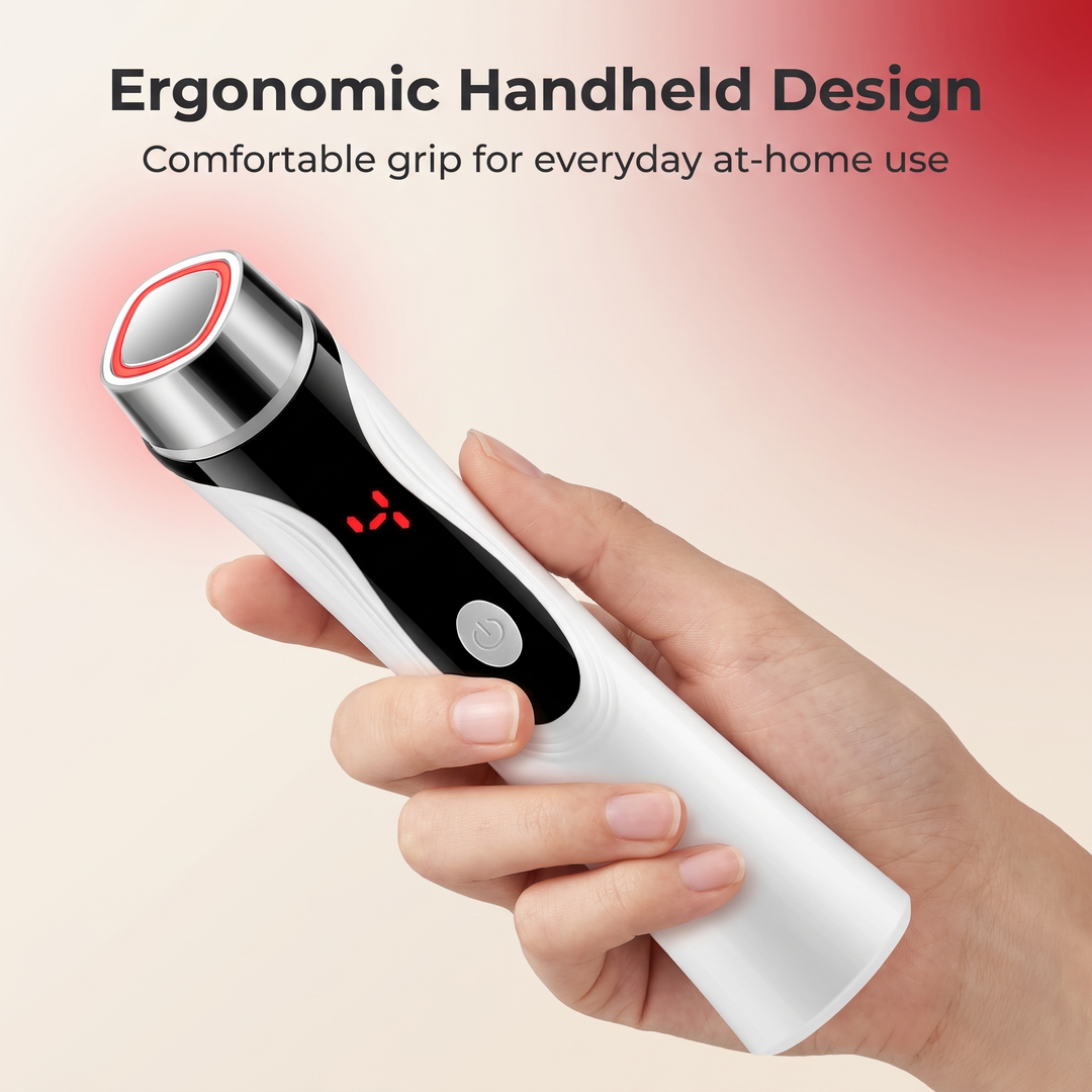 Hand holding the device showing ergonomic handheld design