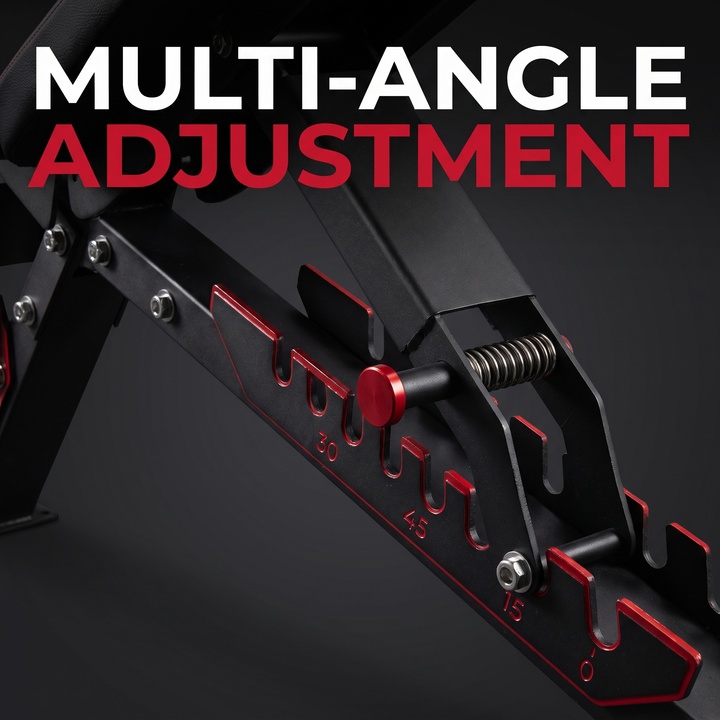 PHYSIOATHLETX Adjustable Weight Bench - Adjustment Pin and Lever Detail