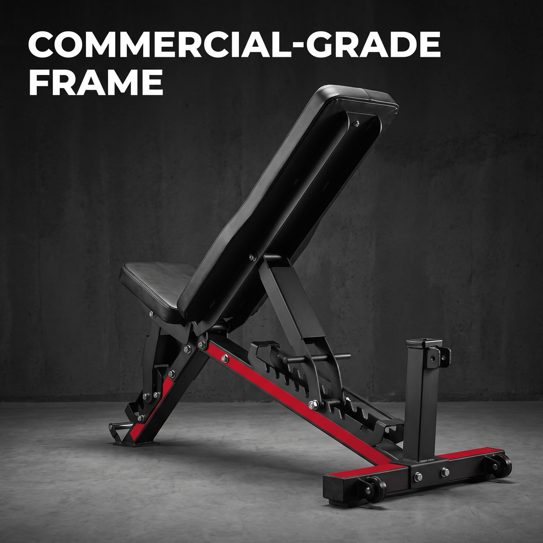 PHYSIOATHLETX Adjustable Weight Bench - Rear Frame View