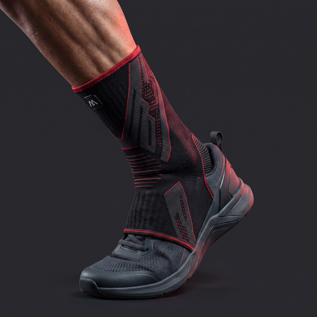 Adjustable Ankle Support Compression Sleeve Men Women Ankle Stabilizer Brace for Sports Fitness Recovery Rehabilitation Home Workout - Black
