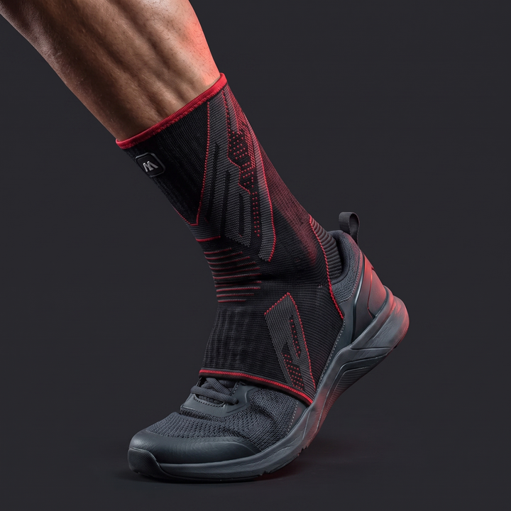Adjustable Ankle Support Compression Sleeve Men Women Ankle Stabilizer Brace for Sports Fitness Recovery Rehabilitation Home Workout - Black