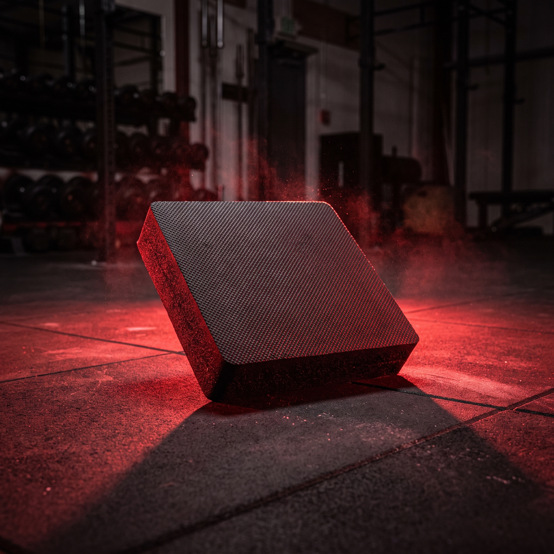 Three-quarter angle view of black PHYSIOATHLETX stability cushion balance pad