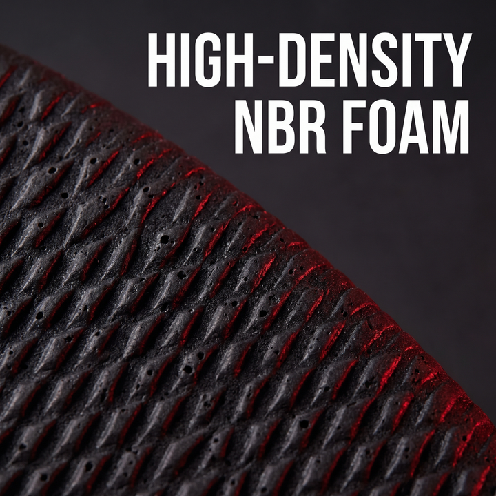 Close-up of high-density NBR foam texture on PHYSIOATHLETX balance training pad