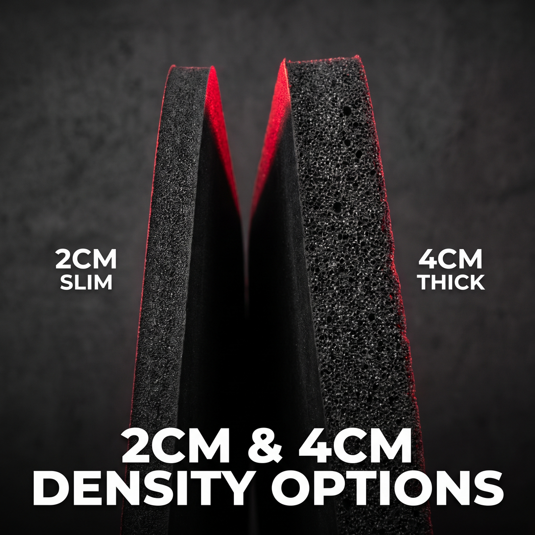 PHYSIOATHLETX balance pad thickness comparison, 2cm and 4cm density options