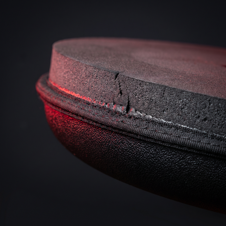 Macro detail of dual-tone color finish on PHYSIOATHLETX balance training pad