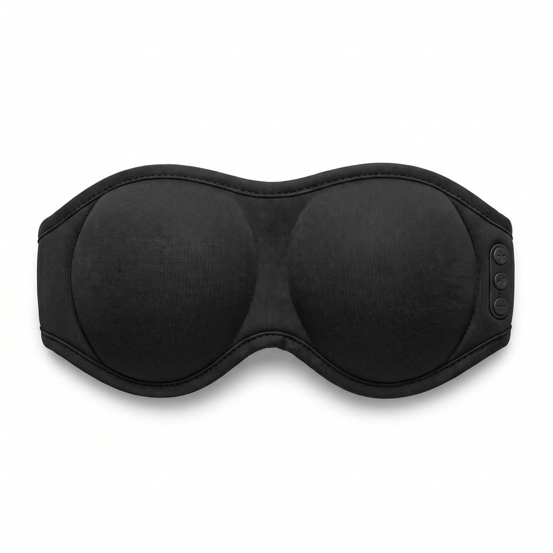 Bluetooth Sleep Mask Wireless Sleeping Headphones 3D Eye Mask - Black catalog hero white background