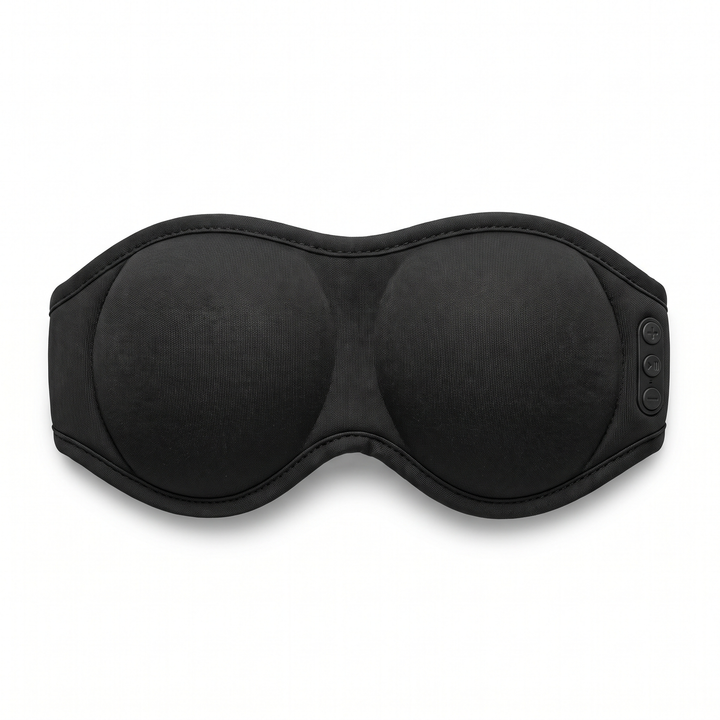 Bluetooth Sleep Mask Wireless Sleeping Headphones 3D Eye Mask - Black catalog hero white background