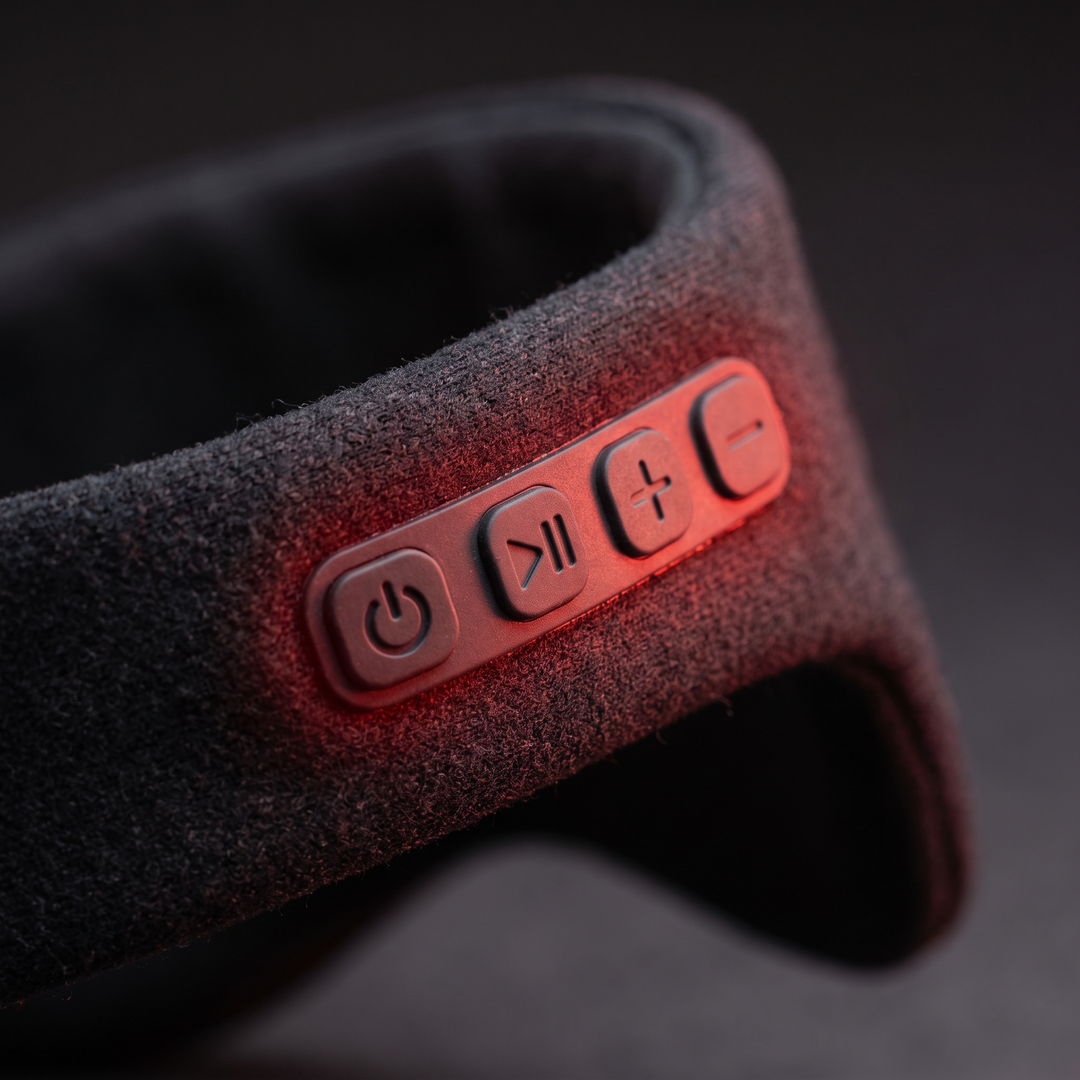 Bluetooth Sleep Mask Wireless Sleeping Headphones 3D Eye Mask - control buttons detail