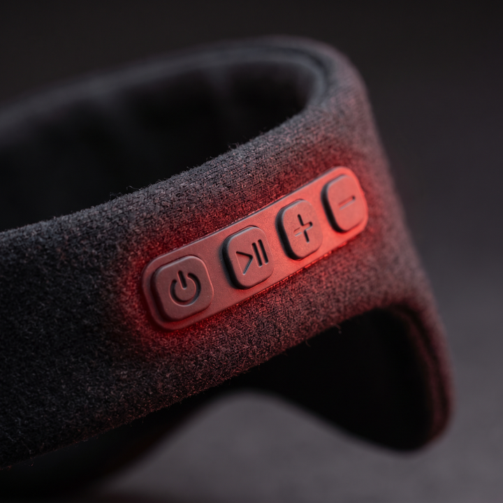 Bluetooth Sleep Mask Wireless Sleeping Headphones 3D Eye Mask - control buttons detail