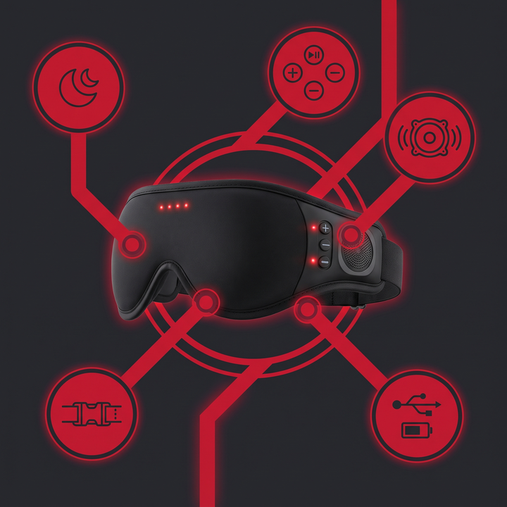 Bluetooth Sleep Mask Wireless Sleeping Headphones 3D Eye Mask - feature infographic