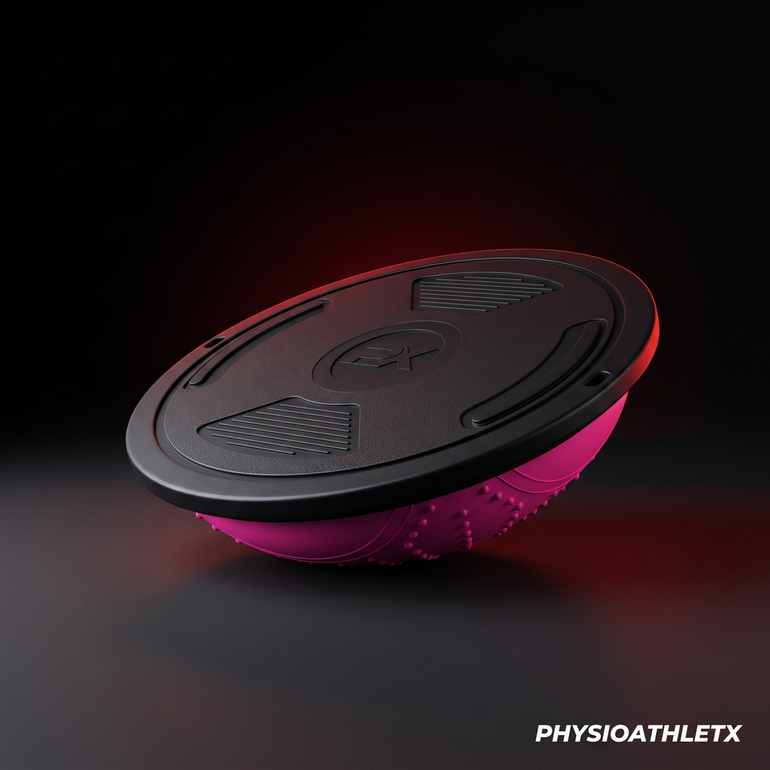 PHYSIOATHLETX 46cm BOSU Half Balance Ball Stability Trainer - Flat-Side-Up Platform View