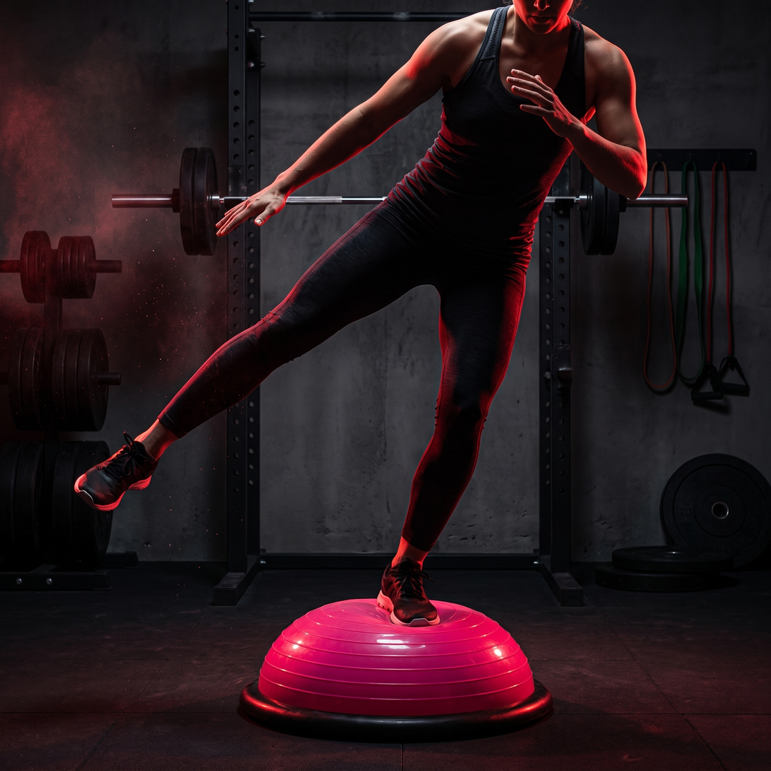 PHYSIOATHLETX 46cm BOSU Half Balance Ball Stability Trainer - Lateral Balance Drill