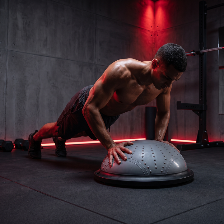 PHYSIOATHLETX 46cm BOSU Half Balance Ball Stability Trainer - Push-Up Training