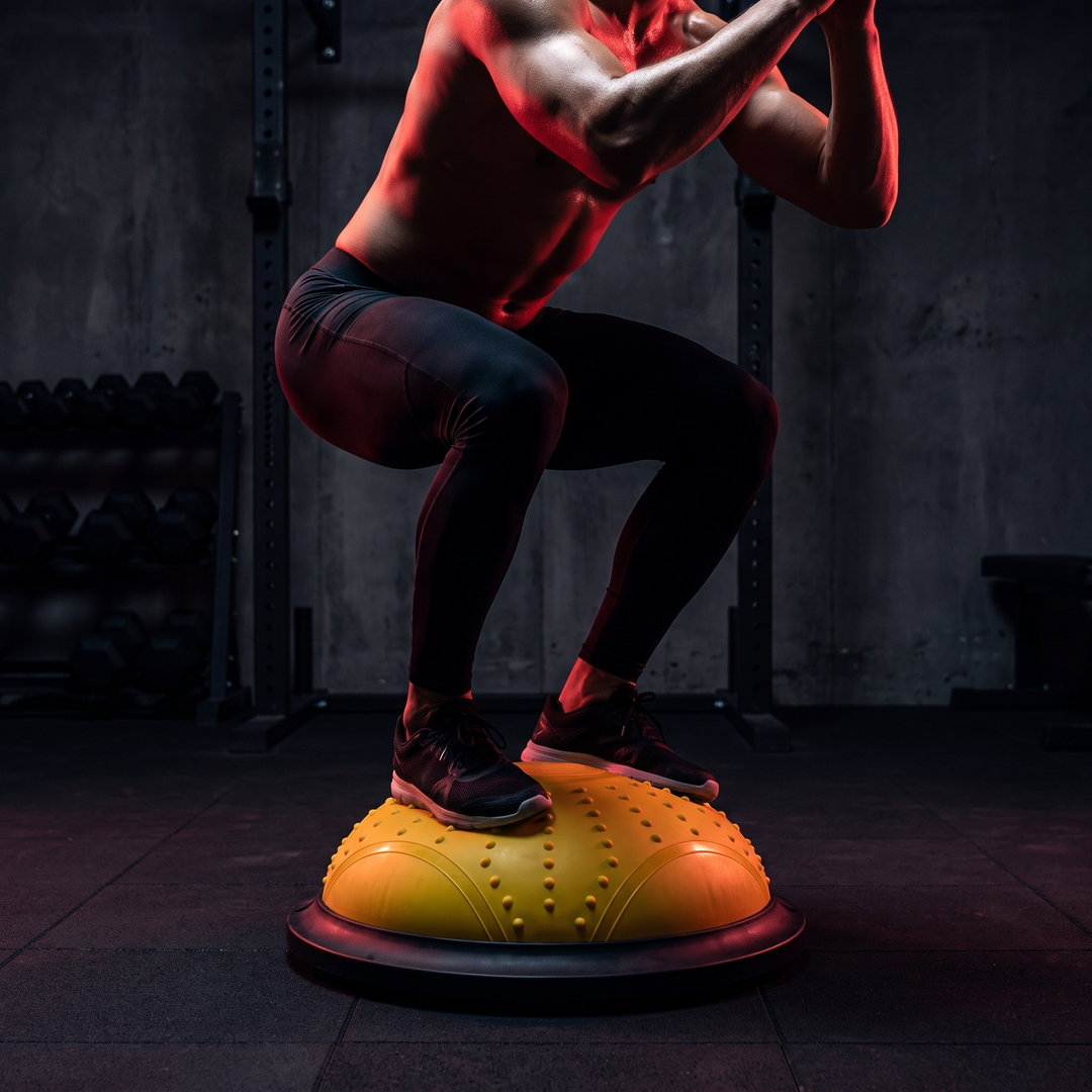 PHYSIOATHLETX 46cm BOSU Half Balance Ball Stability Trainer - Squat Training
