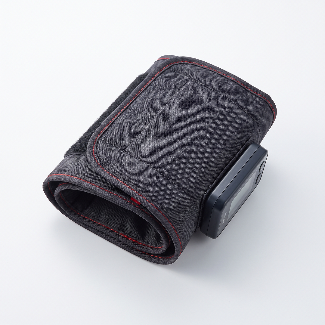 Adjustable upper arm cuff for home blood pressure monitor
