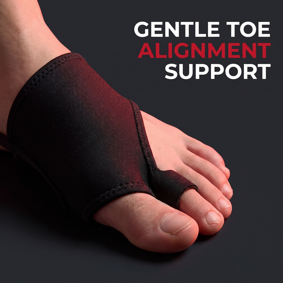 Gentle toe alignment support from toe separator loop