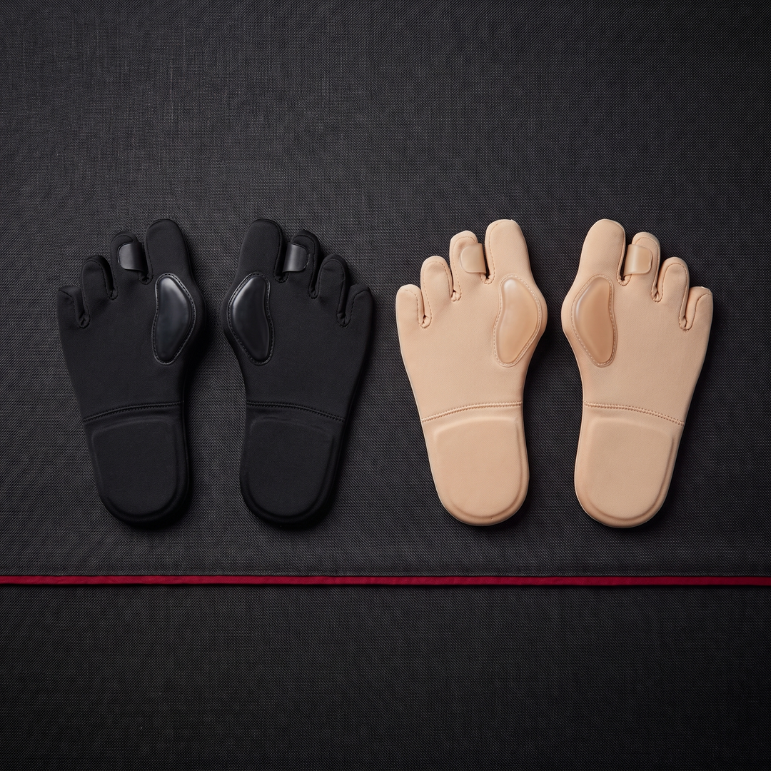 Flat lay of both black and skin-tone colorways