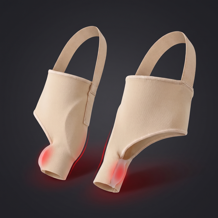 PhysioAthletX adjustable elastic bunion corrector toe separator, skin-tone pair