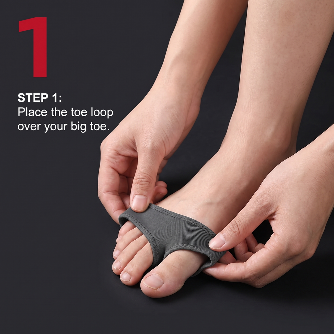 How to wear step 1, position the toe loop