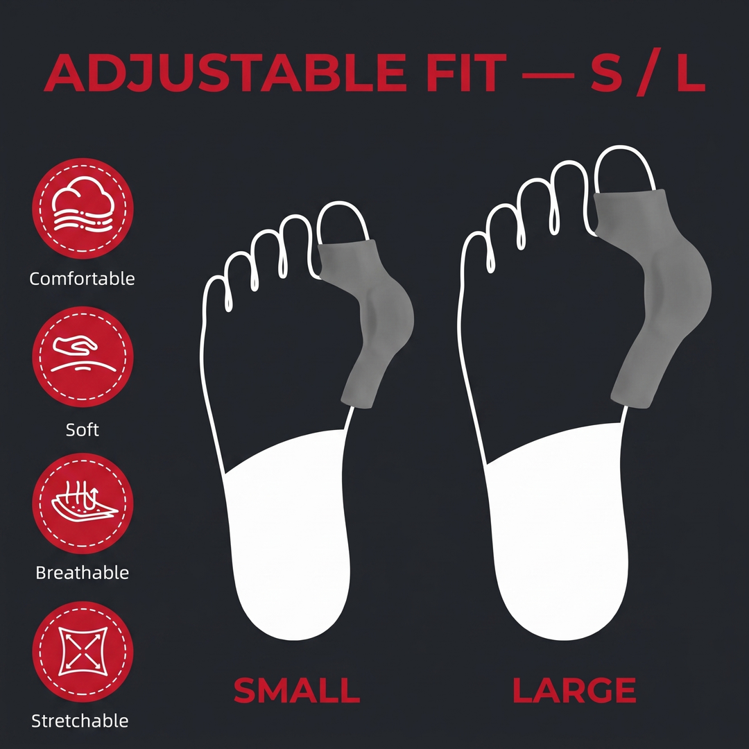 Adjustable fit size guide, sizes S and L