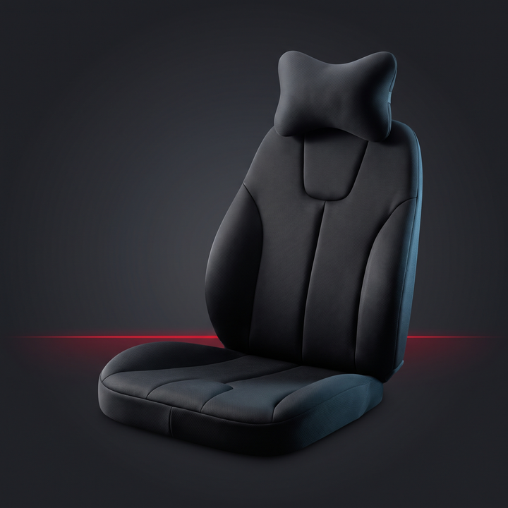 Ergonomic Car Neck Pillow Memory Foam Headrest Cushion - Black Suit studio product shot