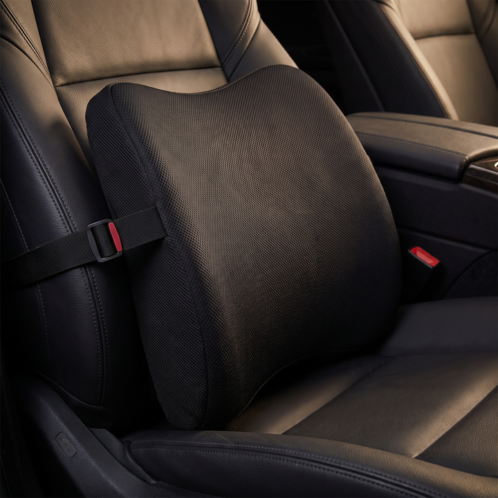 Ergonomic Car Neck Pillow Memory Foam Headrest Cushion - Black Waist lumbar cushion in car interior