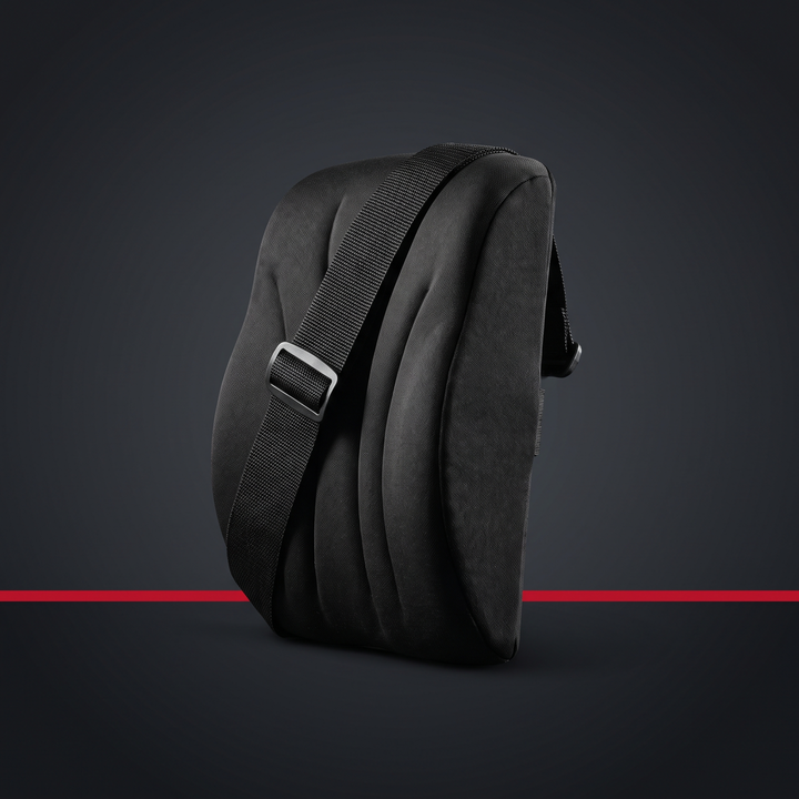 Ergonomic Car Neck Pillow Memory Foam Headrest Cushion - Black Waist studio product shot