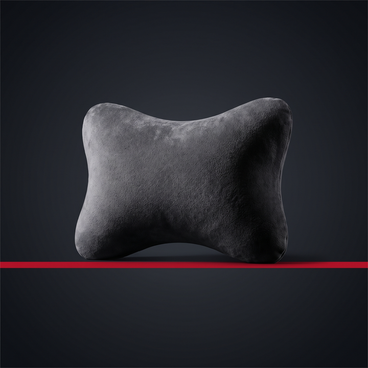 Ergonomic Car Neck Pillow Memory Foam Headrest Cushion - Gray Headrest studio product shot