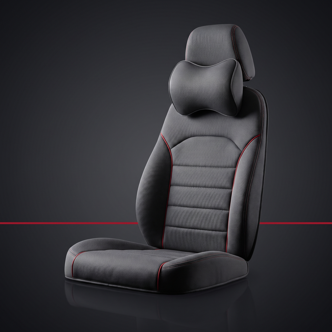 Ergonomic Car Neck Pillow Memory Foam Headrest Cushion - Gray Suit studio product shot