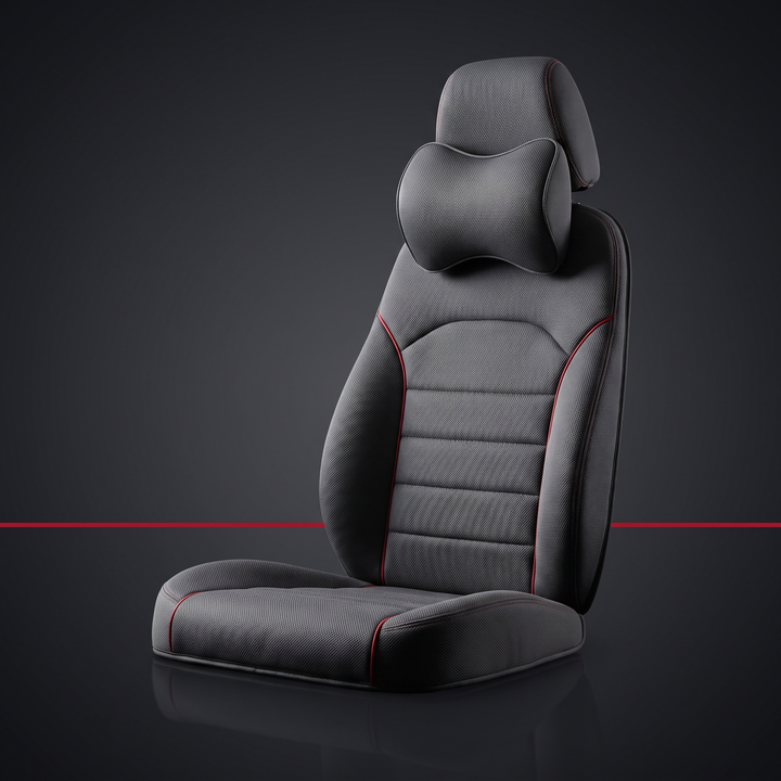 Ergonomic Car Neck Pillow Memory Foam Headrest Cushion - Gray Suit studio product shot