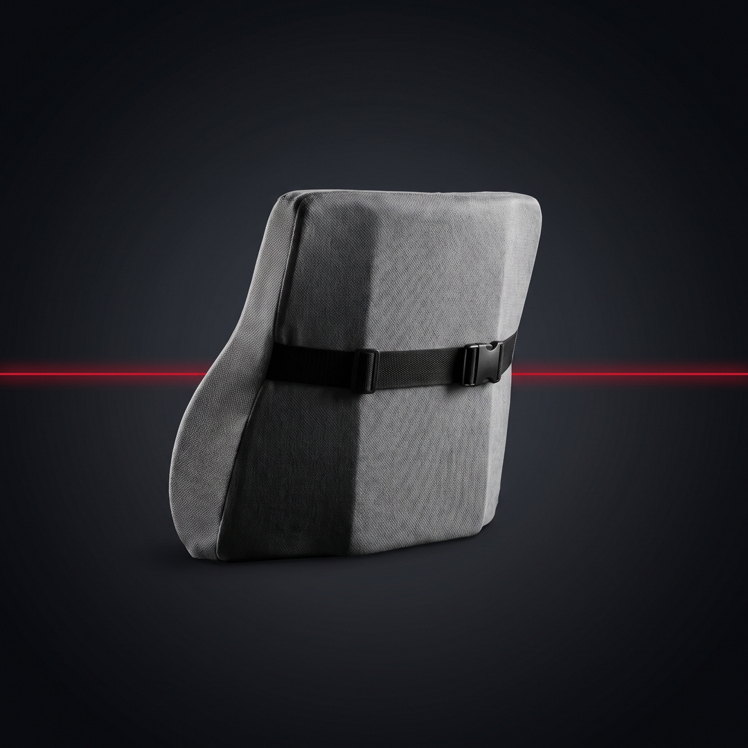 Ergonomic Car Neck Pillow Memory Foam Headrest Cushion - Gray Waist studio product shot