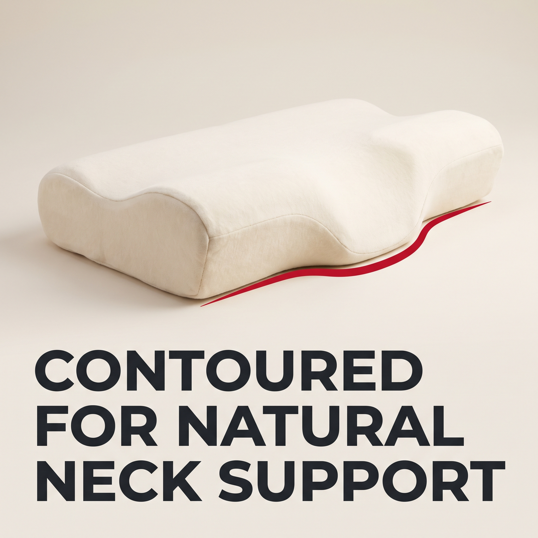 Ergonomic Cervical Neck Pillow Orthopedic Support Pillow for Sleeping Soybean Fiber SPA Massage Pillow Neck Pain Relief Home Use - Low front angle contour
