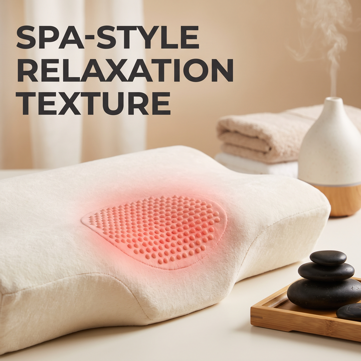 Ergonomic Cervical Neck Pillow Orthopedic Support Pillow for Sleeping Soybean Fiber SPA Massage Pillow Neck Pain Relief Home Use - Spa-style relaxation texture