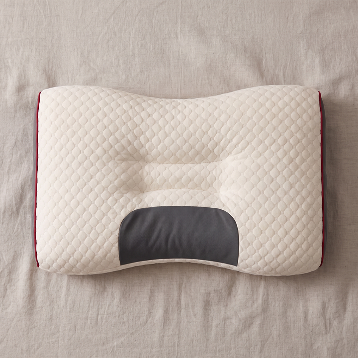 Ergonomic Cervical Neck Pillow Orthopedic Support Pillow for Sleeping Soybean Fiber SPA Massage Pillow Neck Pain Relief Home Use - Top-down view