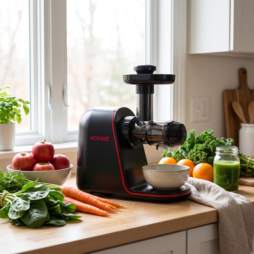 Professional Cold Press Juicer Slow Masticating Juicer - healthy kitchen countertop lifestyle scene