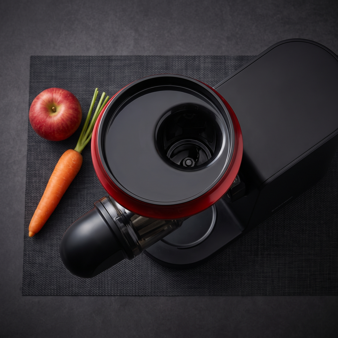 Professional Cold Press Juicer Slow Masticating Juicer - top-down feed chute view