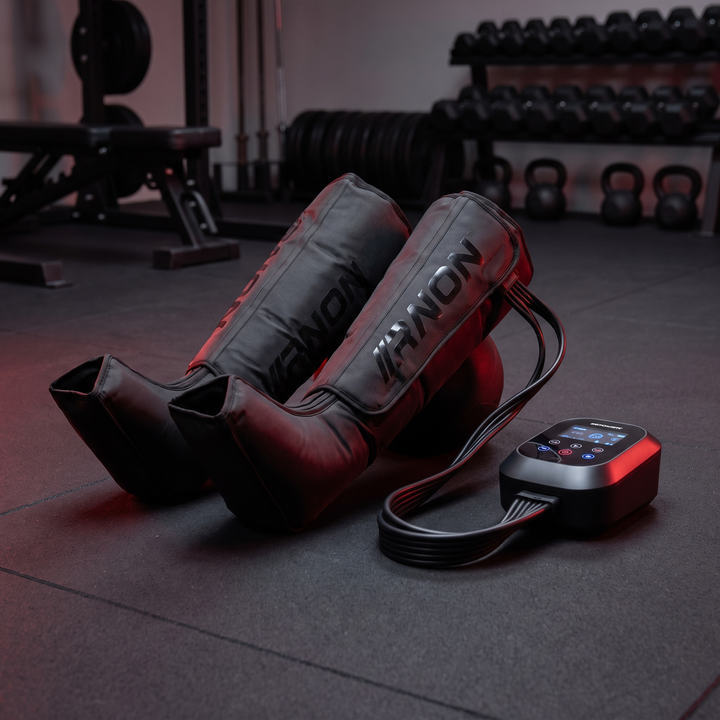 Professional Electric Air Compression Recovery Boot Pair Leg Foot Massager 4 Chambers 5 Modes 30-240mmHg Sports Recovery