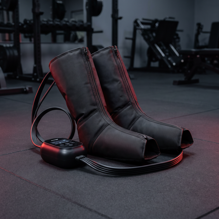 Professional Electric Air Compression Recovery Boot Pair Leg Foot Massager 4 Chambers 5 Modes 30-240mmHg Sports Recovery