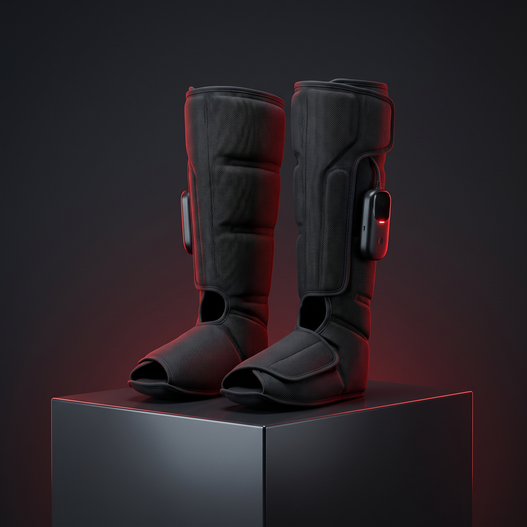 Professional Electric Air Compression Recovery Boot Pair Leg Foot Massager 4 Chambers 5 Modes 30-240mmHg Sports Recovery
