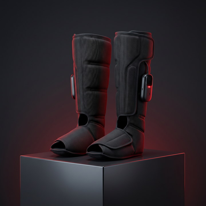 Professional Electric Air Compression Recovery Boot Pair Leg Foot Massager 4 Chambers 5 Modes 30-240mmHg Sports Recovery
