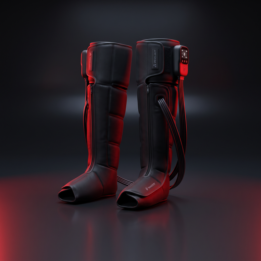 Professional Electric Air Compression Recovery Boot Pair Leg Foot Massager 4 Chambers 5 Modes 30-240mmHg Sports Recovery
